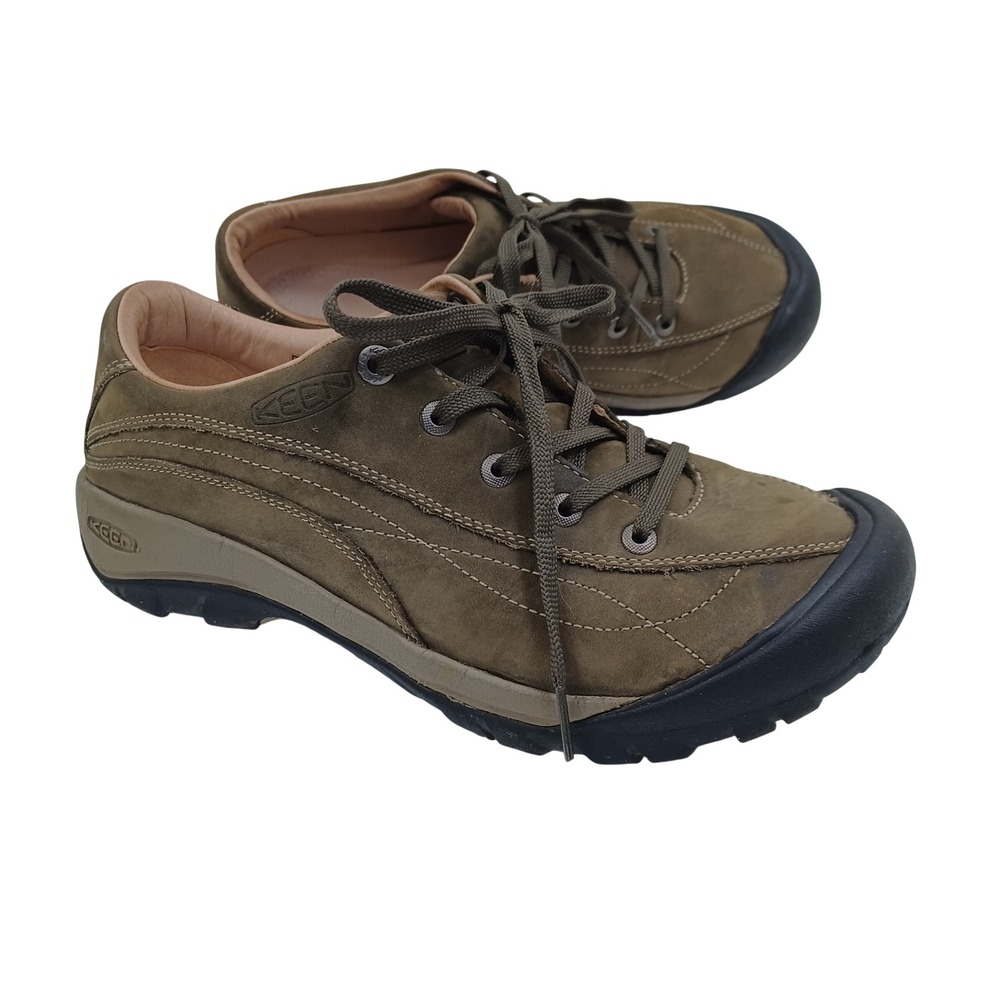 Keen Toyah Black Olive Nubuck Leather Hiking Shoes Womens US 9.5 53001-BLOL
